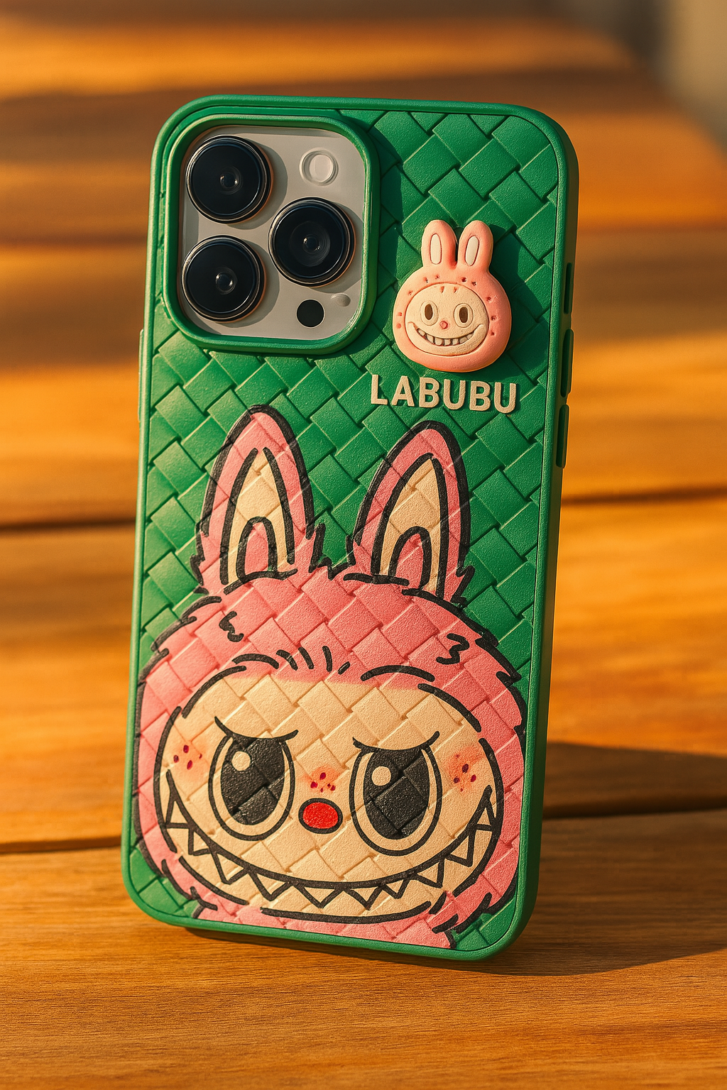 Labubu - 3D Bunny Woven‑Texture Protective iPhone Case