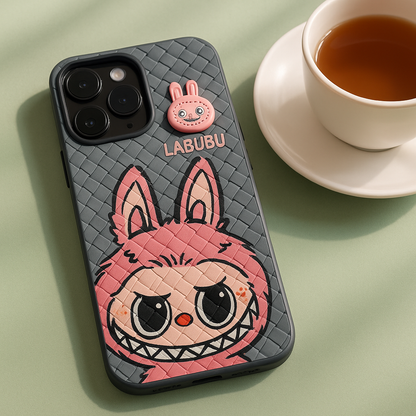 Labubu - 3D Bunny Woven‑Texture Protective iPhone Case