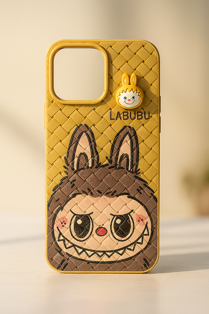 Labubu - 3D Bunny Woven‑Texture Protective iPhone Case