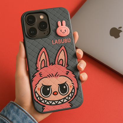 Labubu - 3D Bunny Woven‑Texture Protective iPhone Case
