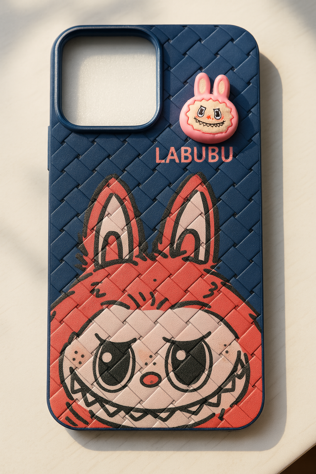 Labubu - 3D Bunny Woven‑Texture Protective iPhone Case