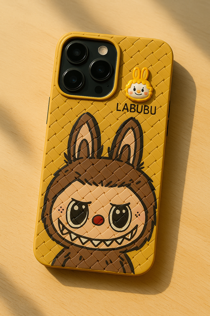 Labubu - 3D Bunny Woven‑Texture Protective iPhone Case